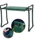 Grab And Go Folding Garden Kneeler Bench With Foam Cushioned Kneeling Pad, Lightweight Yet Sturdy Pipe Frame, removable pad