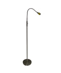 Adjustable Beam LED Floor Lamp With Pull Shade, 15.5-Inch Gooseneck, Aluminum Gold Finish, full view on white background