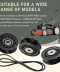 Heavy Duty Pulleys And Belt Kit For AWD Lawn Tractors, Includes 2 Pulleys And 1 Belt, Replaces 580364610 580364605