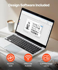 Laptop displaying design software included for Vinyl Cutter With Automatic Edge Detection And Dual Blade System For Precise DIY Crafts