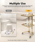 Stainless Steel Salon Rolling Cart Two Tier With Durable Wheels For Hair Studio Equipment displaying beauty supplies