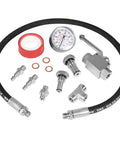 Ford 6.0L 7.3L Powerstroke Diesel High Pressure Oil System IPR Air Test Tool Kit With Leak Detection Fittings showing components.