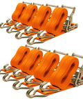 Heavy Duty 12 Pack Ratchet Tie Down Straps 2 Inch By 27 Foot For Trucks 10000 Pound Break Strength 3300 Pound Working Load Premium J Hook Cargo Straps Rugged Webbing For Secure Hauls On Any Rig displayed on white background
