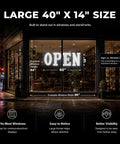 40 Inch By 14 Inch LED Open Sign With Remote Control, Ultra Bright 2500 Lumens, 783 LEDs, 14 Modes, Large Shopfront Window Display