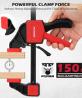 Six Inch Bar Clamp Set For Woodworking With Clamp Connector, Quick Release Bar Clamps With 150 Lbs Load, shown in use