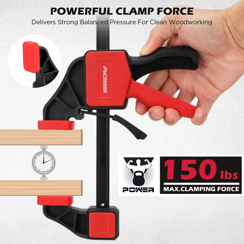 Six Inch Bar Clamp Set For Woodworking With Clamp Connector, Quick Release Bar Clamps With 150 Lbs Load, shown in use