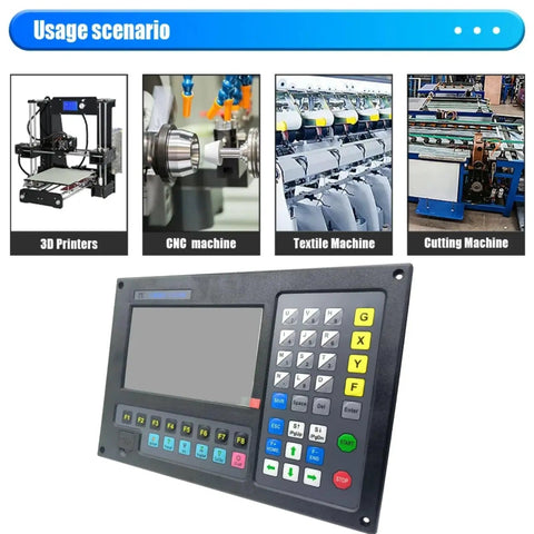 Dual Axis CNC Motion Controller System With 7 Inch HD LCD Display For Plasma Cutting Machines Pro Grade Precision Control Unit With Stable Linkage Technology Multilingual Menus Easy Keyboard Layout Boss Level Performance, black panel