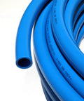 Close-up of blue 1/2 in PEX tubing from Half Inch PEX B Pipe Kit With 200 Feet Total From Two Rolls For Potable Hot And Cold Water Systems
