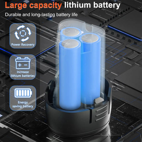 Large capacity lithium battery for 12V Cordless Drill Driver Kit With Three Eighths Inch Keyless Chuck Battery Drill Set