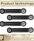 4 Pack Glider Bearing Arm Bracket Hardware Replacement Parts, 6.88 Inch Length, 5.5 Inch Center To Center, One Quarter Inch Bolt Holes, Black Galvanized Finish, Easy Do It Yourself Install For Rocker Style Gliders, black steel brackets