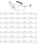 Tough As Nails Ansi Z87.1 Certified Safety Glasses For Men Scratch Resistant Polycarbonate Lens Impact Proof Protective Eyewear Indoor Outdoor Worksite Protection Pack Of Fifty, bulk display with wraparound lenses.