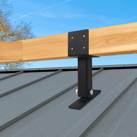 Heavy Duty Roof Riser Bracket Kit For 4x4 And 4x6 Lumber Built Tough Adjustable 0 To 180 Degree Pergola Gazebo Patio Cover Support 3 Pack Rust Resistant Steel Fits 4x4 Posts And Beams