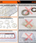 Heavy Duty Nylon Flat Washers Assortment Kit For Mechanical And Electrical Jobs, comparison of nylon vs metal washers.