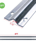 12 Foot Galvanized Inverted V Track Kit With Three 4 Foot Tracks And Mounting Hardware Heavy Duty Steel Rail For Sliding Driveway Gates Barn Doors And Outdoor Applications Smooth Quiet Operation And Rust Resistant