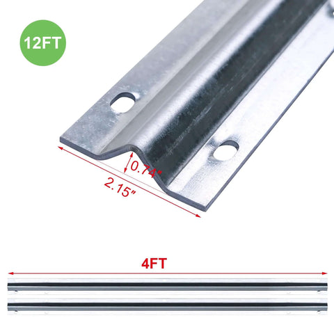 12 Foot Galvanized Inverted V Track Kit With Three 4 Foot Tracks And Mounting Hardware Heavy Duty Steel Rail For Sliding Driveway Gates Barn Doors And Outdoor Applications Smooth Quiet Operation And Rust Resistant