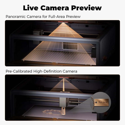 CREALITY FALCON A1 10W laser engraver in an enclosed unit with air assist; front view shows the laser cone.