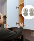 Person installing Folding Table Hinges With Large Opening Angle For Cabinets And Kitchen Zinc Alloy Concealed Self Locking Hinges