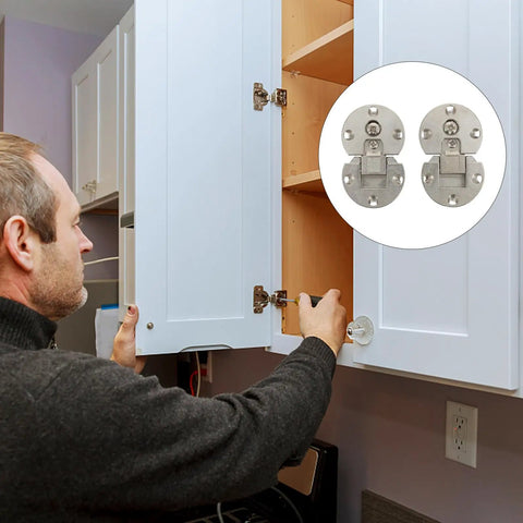 Person installing 2 Pack Zinc Alloy Folding Table Hinges For Cabinet Doors Concealed Drop Down Self Locking Heavy Duty