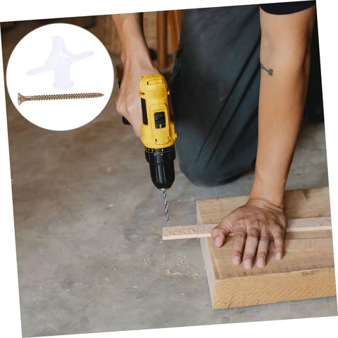 Heavy Duty Wall Anchors 100 Pack For Drywall And Plasterboard Fixings With Plastic Expansion Plugs And Screws shown during use