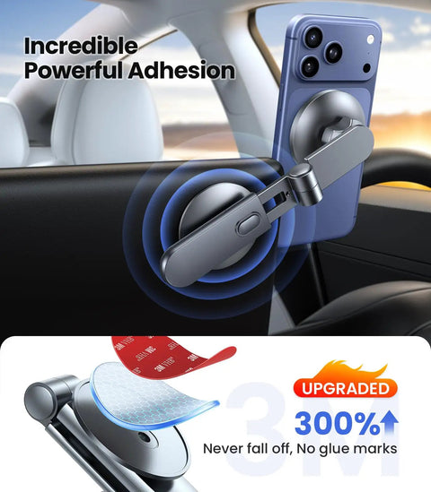 Tesla Phone Mount With Ultra Strong Magnet Power Foldable Hidden Car Holder For MagSafe Car Mount Fits All Phone Sizes