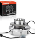 Front view of wheel hub assembly with ABS, 6-lug design, for Nissan and Infiniti SUVs, heavy-duty fit for 2004-2007 models.