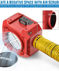 Industrial Grade HEPA Air Scrubber With 3 Stage Filtration Including MERV 10 Pre Filter And Activated Carbon For Smoke Odor And Debris