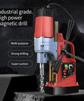 Highly Portable Magnetic Drill Press With 1350W Motor And 16mm Boring For Precise Metal Wood Tapping, featuring strong drilling and super suction.