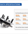 Specifications for Front Wheel Hub Bearing Assembly For 4WD Ford F150 2004 2008 And Lincoln Mark LT 2006 2008 6 Lug With ABS