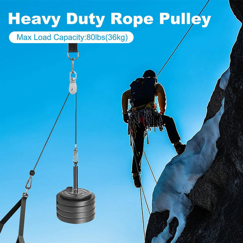 Climber using 12 Pack M15 Pulleys For Rope And Cable 304 Stainless Steel Wire Pulley Wheel Heavy Duty Swivel Pulley Block for outdoor use