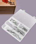 Heavy Duty Drywall Anchors And Toggle Bolts Kit, 32 Pcs Metal Wall Fasteners in open plastic box with screwdriver