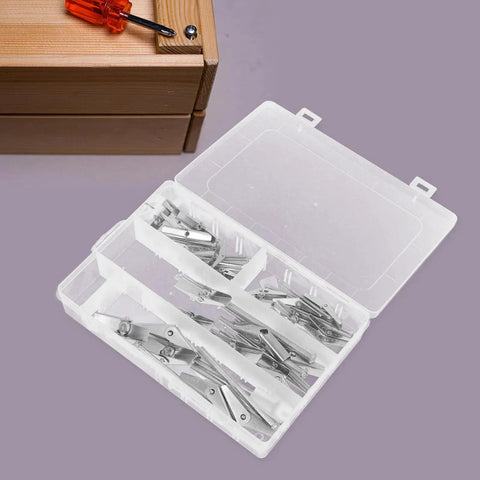 Heavy Duty Drywall Anchors And Toggle Bolts Kit, 32 Pcs Metal Wall Fasteners in open plastic box with screwdriver