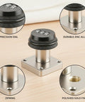 Keyless Mechanical Combination Cam Lock in Gold Zinc Alloy for Drawers and Cabinets, Durable 1 Pack, shown with precision dial