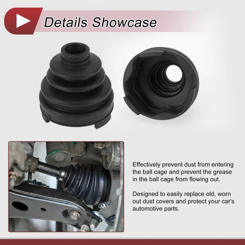 CV Joint Boot Kit Direct Fit For Nissan Murano 2009 To 2014 And Nissan Quest 2011 To 2017 Inner Constant Velocity Boot With Clamps And C Type Buckle Black Rubber Ready To Install, black rubber boot