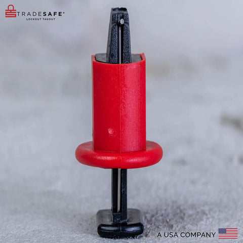 Three Pack Circuit Breaker Lockout Device For Three Eighth Inch Toggle Holes Standard Miniature Lockout Kit close-up