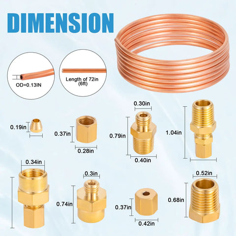 Oil Pressure Gauge Tubing Kit 72 Inch Copper Tube And Brass Threaded Parts Set For Universal Fit Cars And Trucks Plug And Play With Mechanical Pressure And Boost Gauges Easy Install