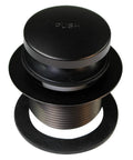 Heavy Duty 17 Gauge Brass Bathtub Drain Assembly Featuring A Tip Toe Drain Closure And Smooth Oil Rubbed Bronze Trim top view of push drain.