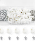 Premium Plastic L Shaped PCB Mounting Feet And Screws Kit Fifty Pieces For Circuit Boards And Motherboards Durable Standoffs
