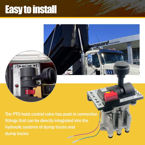 PTO Hoist Air Shift Control Valve For Dump Trucks And Trailers, Heavy Duty Power Take Off Valve For Hydraulic Systems, Replacement AV-295 AV295 328388-79X 329358X, Safe Descent Design, Easy Install