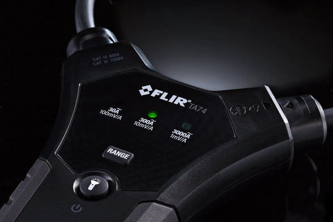 Close-up of Beefy Universal Flex Current Probe 18 Inch With Built In Data Logger And Alarm Vibration IP54 Splash Proof Rugged Housing