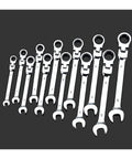 Ratchet Spanner Set With Socket Tool Kit, 5 7 12 Piece Hand Tools For Cars, Easy Grip, compact design on black background