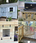 5 Inch T Hinges Heavy Duty 4 Pack Extra Thick 2mm Leaf Black Rust Resistant T Strap Gate Hinges on various outdoor gates and sheds