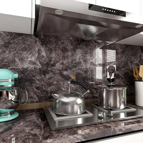 Dark Emperador Marble Self Adhesive Contact Paper 24x160 Inch Peel And Stick Countertop Wallpaper for kitchen backsplash