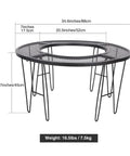 Portable Fire Pit Surround Tabletop for Solo Stove Bonfire Ranger Folding Iron Smokeless Round Fire Pit Table With 21 Inch Inner Diameter