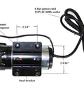 0.7 GPM 60 PSI Delivery Demand Pump For RO Storage Tank, 3/8 In JG Quick-Connect, 115V With Cord, Compact Inline Water Pump