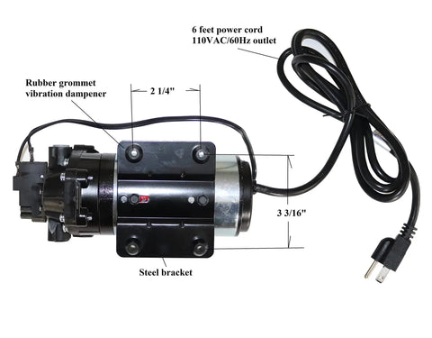 0.7 GPM 60 PSI Delivery Demand Pump For RO Storage Tank, 3/8 In JG Quick-Connect, 115V With Cord, Compact Inline Water Pump
