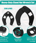 Adjustable Gland Nut Wrench For Hydraulic Cylinders, Beast Of A Spanner Tool For Farm And Construction Equipment, Fits 1266 And 7463, Replaceable Pin Design