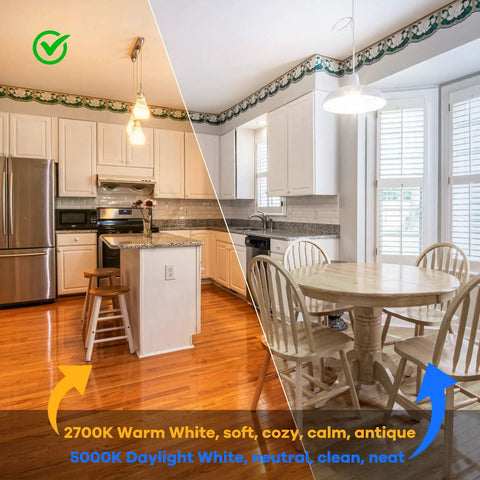 Kitchen with 12 Pack Dimmable Vintage LED Edison Bulbs 60W Equivalent 7W Warm White 2700K ST58 Antique Filament Bulbs