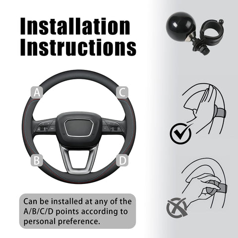 Installation guide for 8 Ball Steering Wheel Knob Spinner For Easy City Driving And Heavy Duty Use, 360 Degree Rotation Suicide Knob Handle
