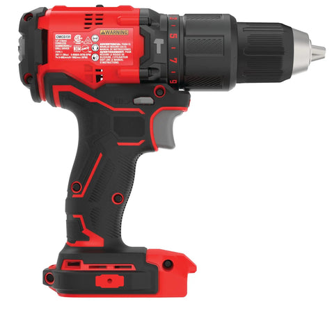 Beast Mode 20V Cordless Hammer Drill With Brushless Motor, Variable Speed, And LED Work Light, side view of tool-only body