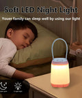 Child sleeping with 3 Pack LED Camping Light With 3 Modes Battery Powered Night Light For Indoor And Outdoor Use on bedside table.